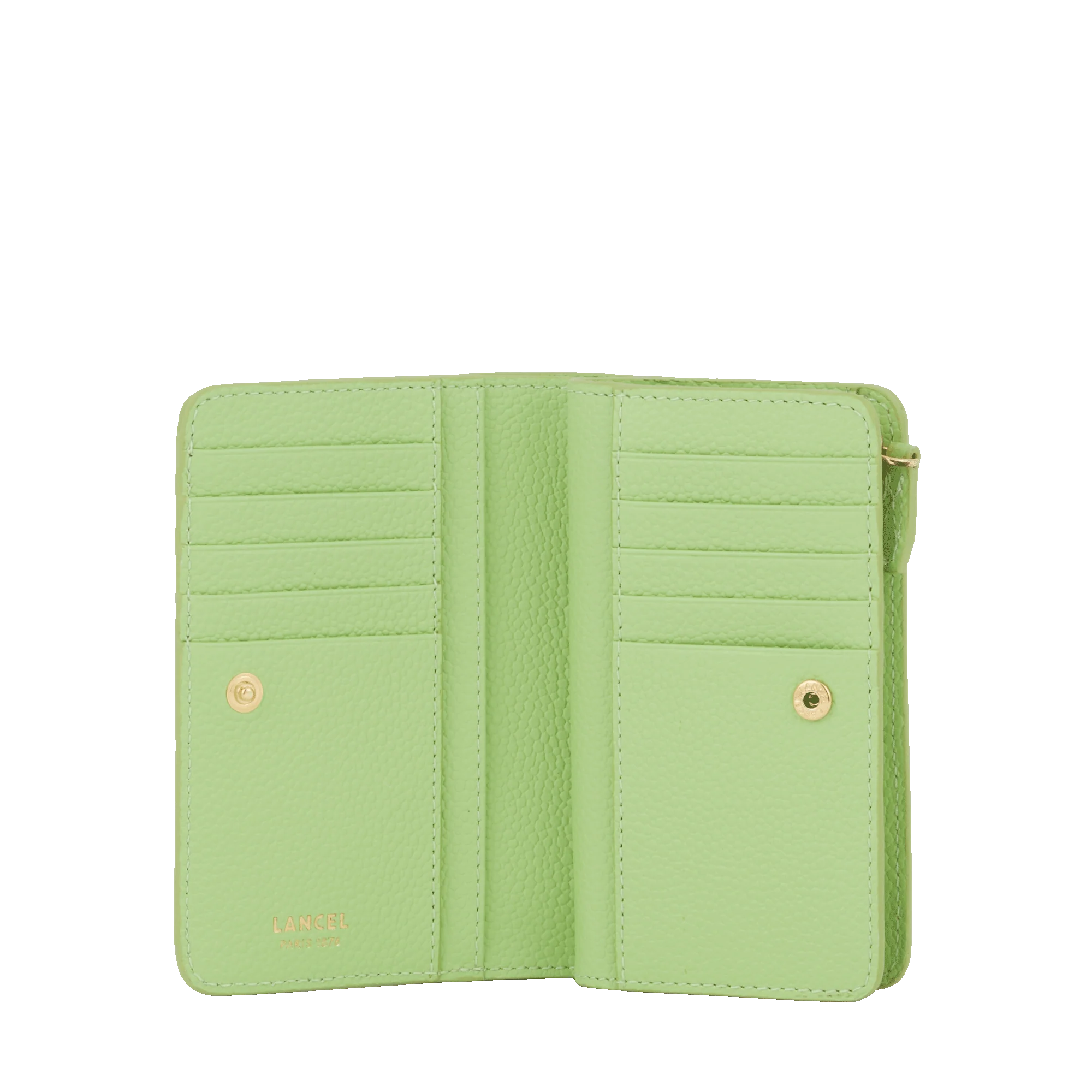 Portefeuille rectangulaire compact zippé Ninon de Lancel-Vert pomme