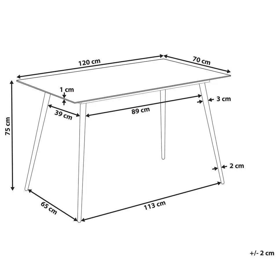 MULGA - Eettafel - Wit - Veiligheidsglas