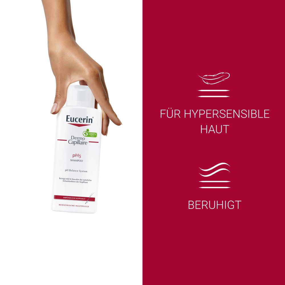 Eucerin DermoCapillaire pH5 Shampoo – mildes und pflegendes Haarshampoo für empfindliche Kopfhaut
