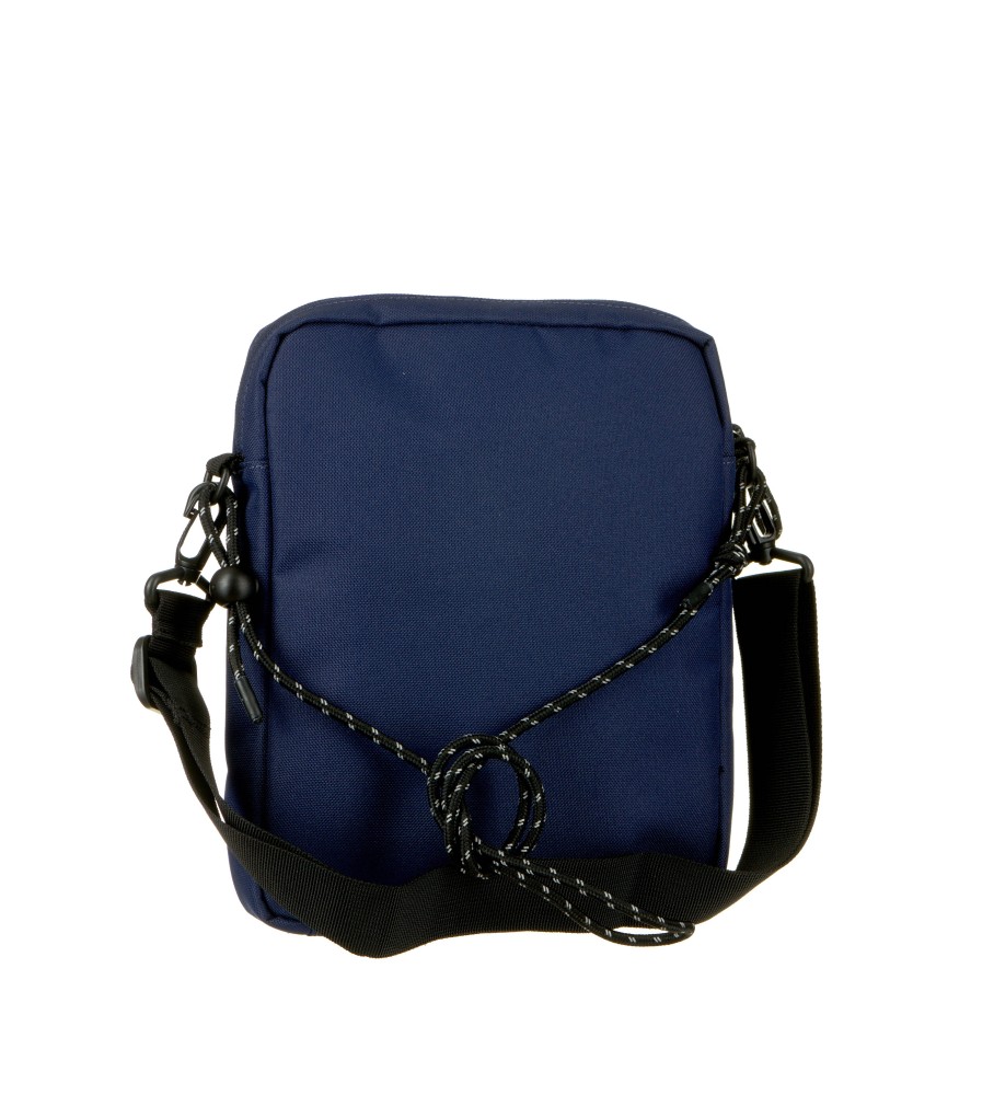Bolsa transversal Levi's com alça dupla, modelo norte-sul, azul marinho.