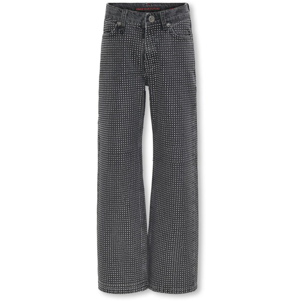 Køb kids ONLY Grey Denim Hudson Wide Deco Denim Jeans Red Cro
