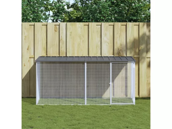 Poulailler avec toit anthracite 203x98x90 cm acier galvanisé