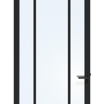 Arne & Bodil binnendeur ABE108 blank glas - diep zwart afgelakt