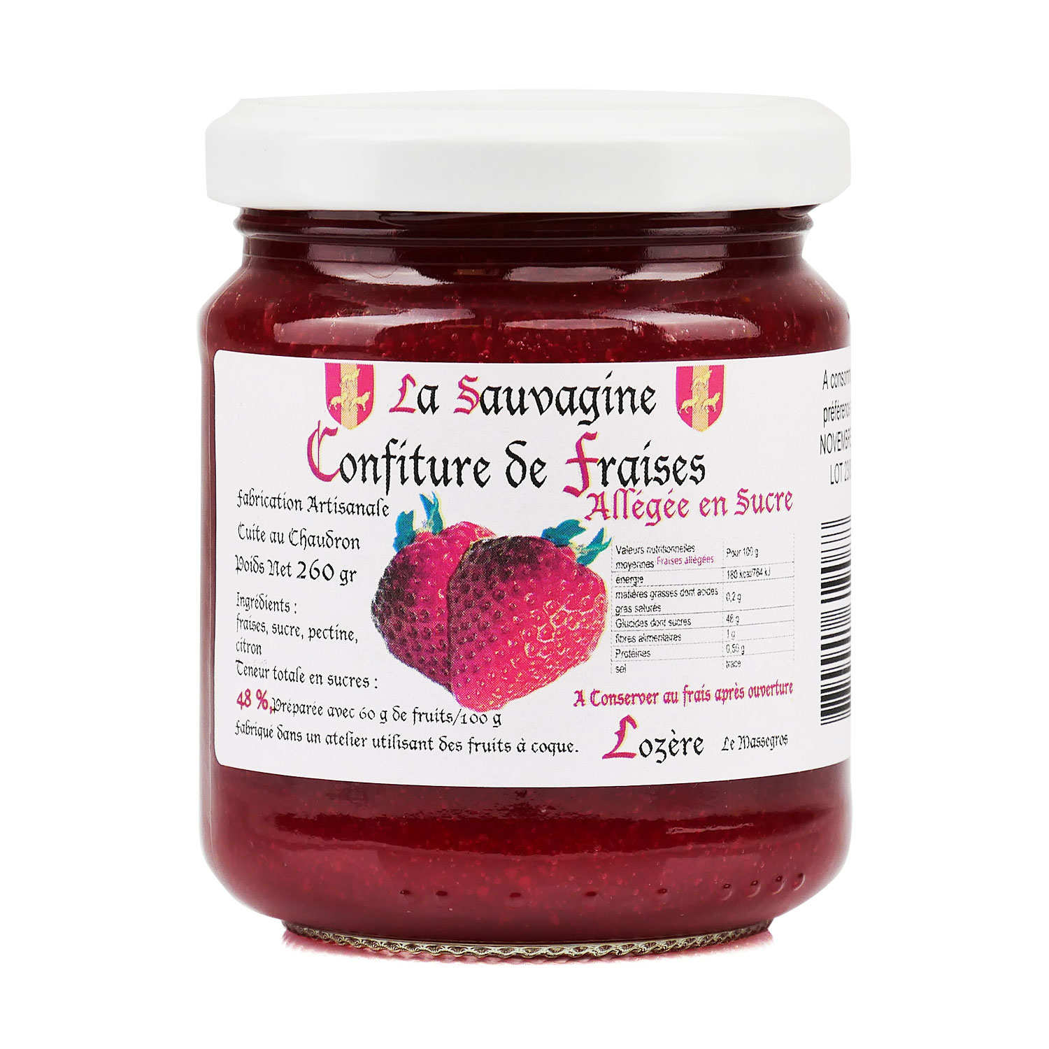Confiture de Fraises allégée en sucre au chaudron