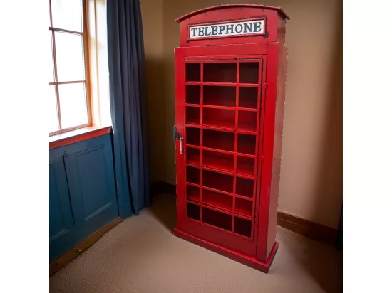 Bibliothèque cabine téléphonique en fer