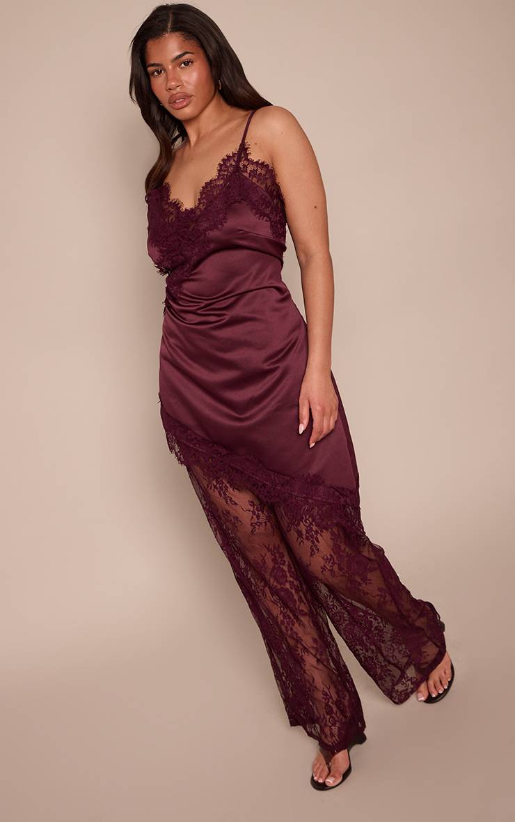 Prune Pantalon Large En Dentelle Shape