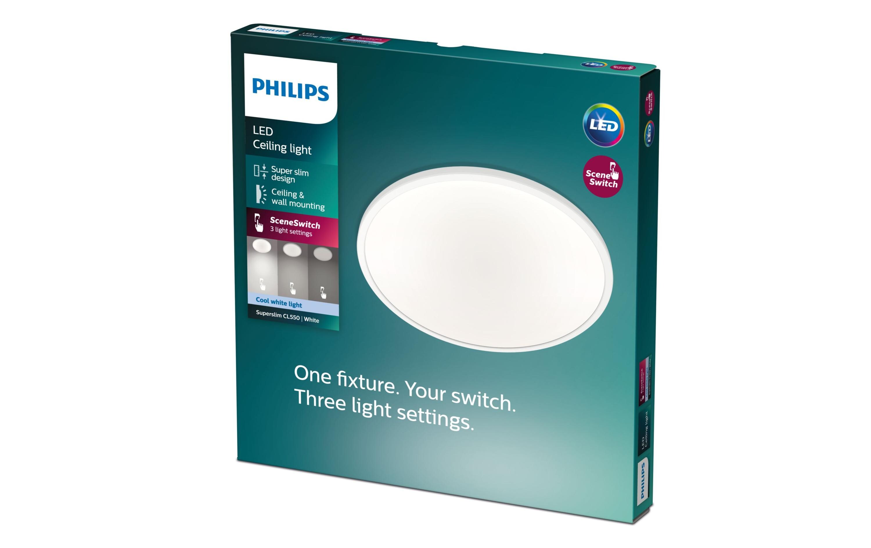 Deckenleuchte LED SceneSwitch CL550 1500 lm 4000K, Weiss3-in-1 LED Leuchte zur Deckenmontage
