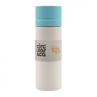Circular Water Bottle 600Ml Chalk & Blue