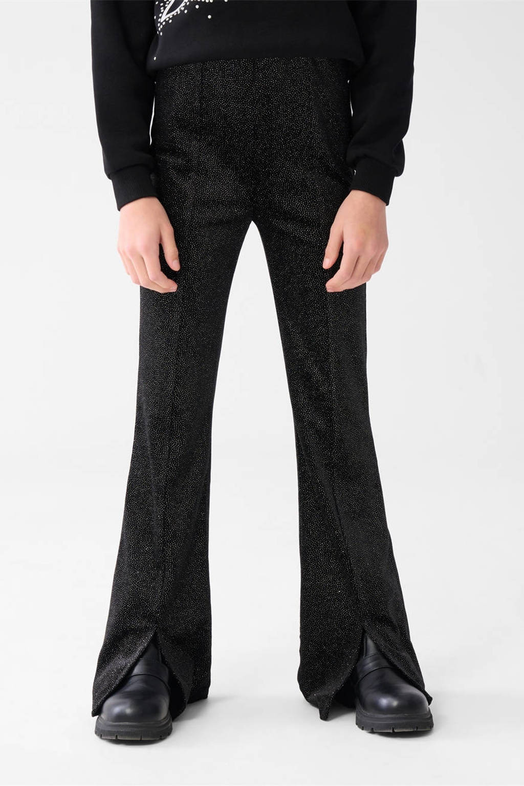 Shoeby flared legging zwart glitter