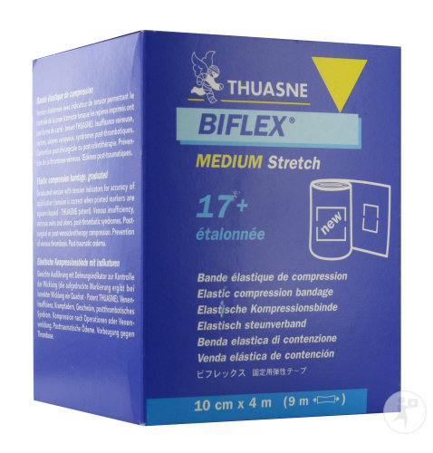 Thuasne Biflex Medium Stretch 17+ Forte Étalonnée Bande Élastique 10cm x 4m Pièce 1