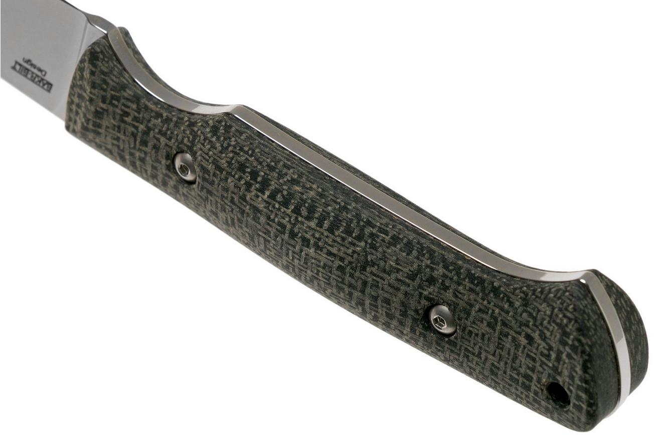 White River Knives Hunter Black Burlap Micarta jachtmes, Owen Baker Jr. design
