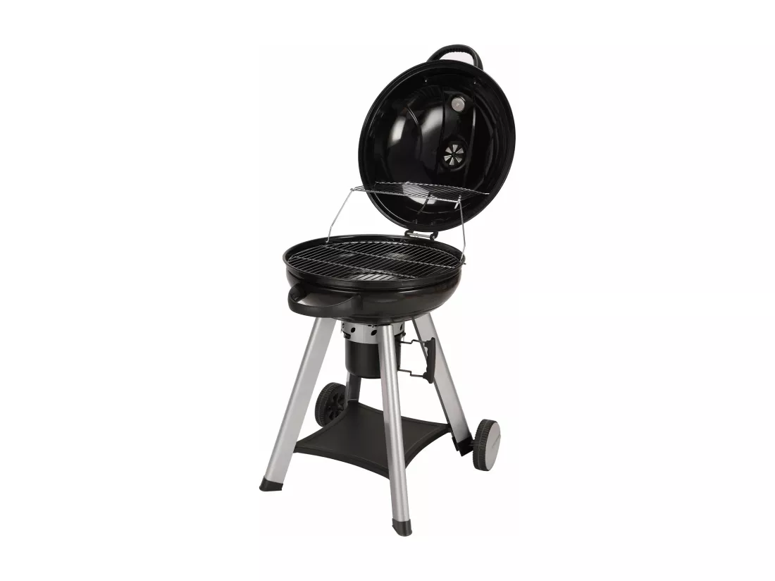 Barbecue sphérique au charbon de bois avec couvercle rabattable
