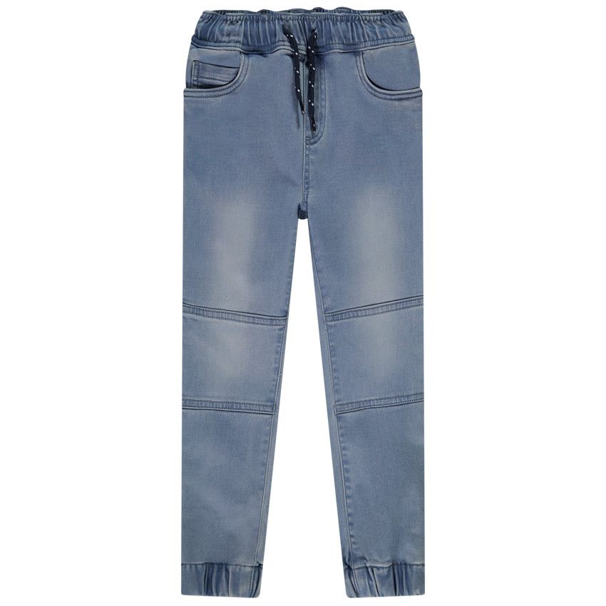 Jean délavé coupe jogger pour enfant garçon - Bleu