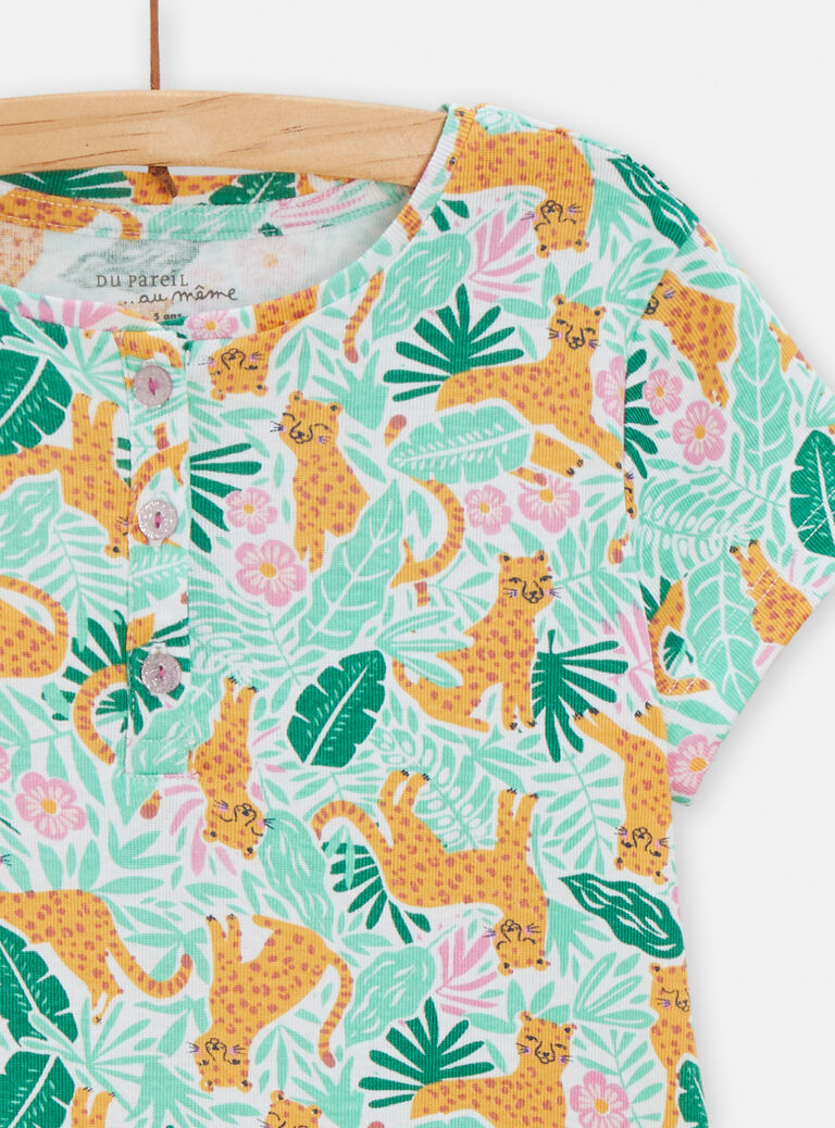 Pyjama imprimé en côtes pour fille