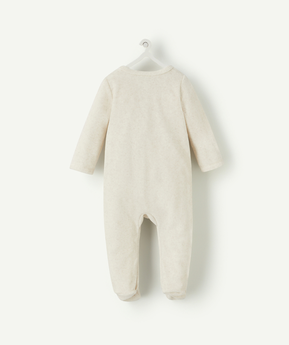 DORS BIEN VELOURS BÉBÉ EN FIBRES RECYCLÉES ÉCRU
