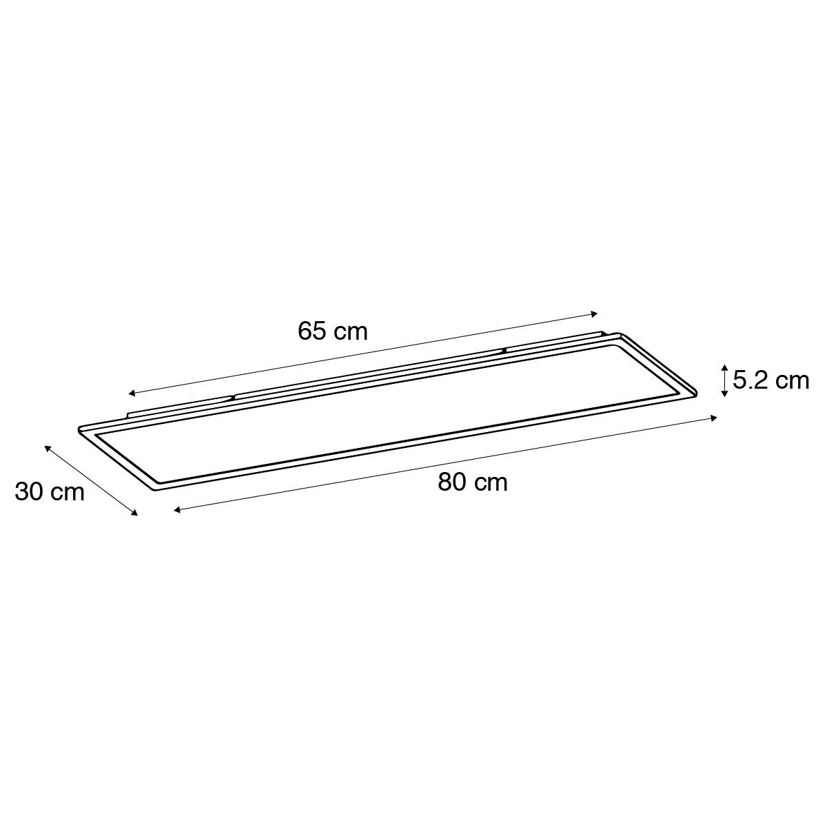 LED paneel staal 80 cm incl. LED met afstandsbediening - Live