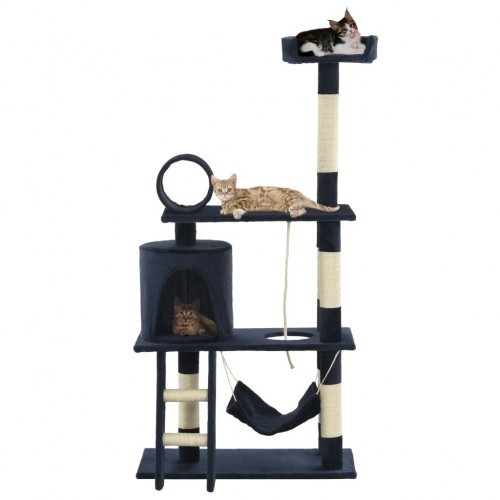 Arranhador azul para gatos com sisal