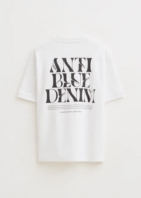 T-shirt met print merk wit (WIT)