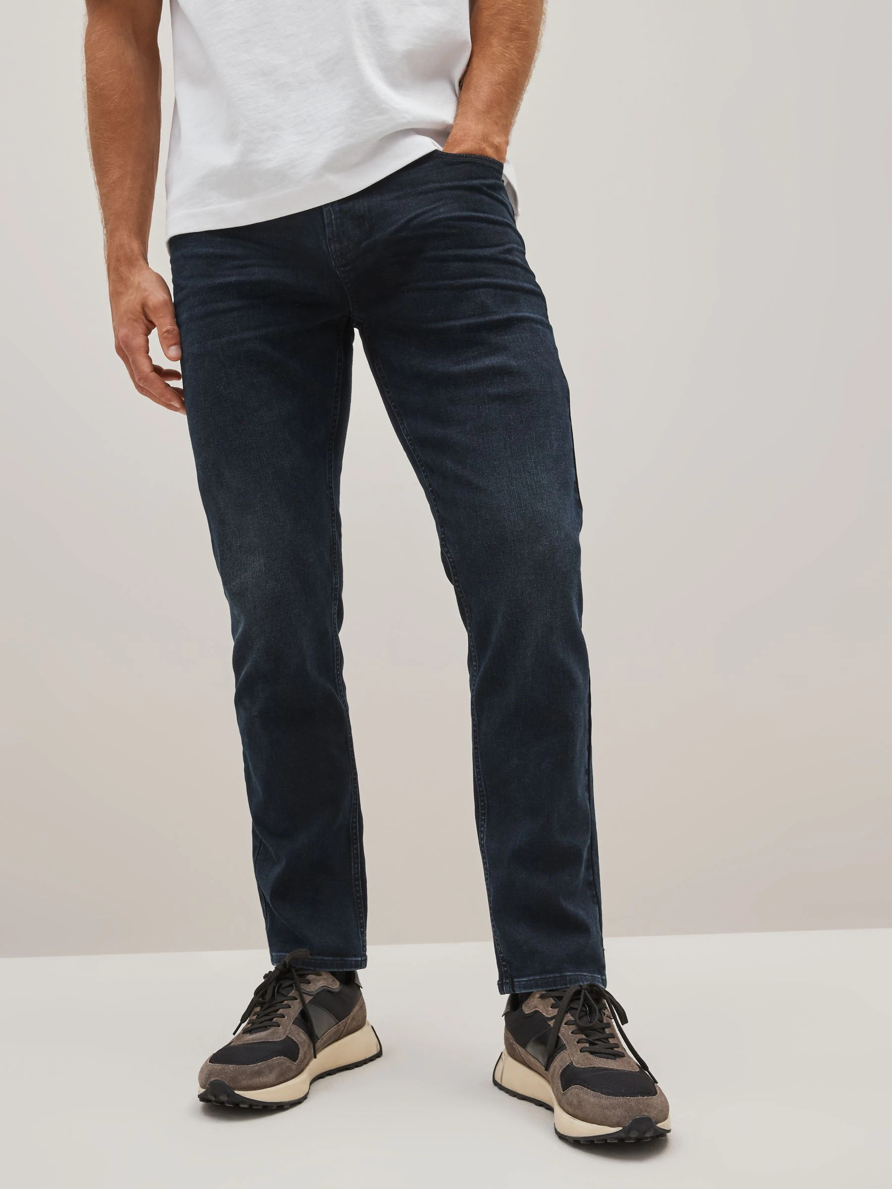 Blauw-zwart - Enkele - Slim fit klassieke stretchy jeans