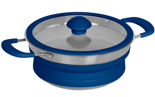 Berger Falt-Topf mit Deckel 1,7 Liter blau / silber