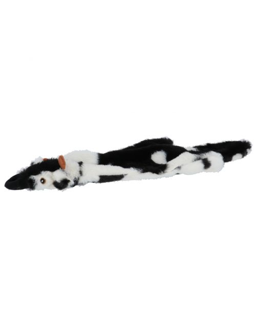 Adori Hondenspeelgoed Skinny Koe - Knuffel - 40 cm Zwart Wit