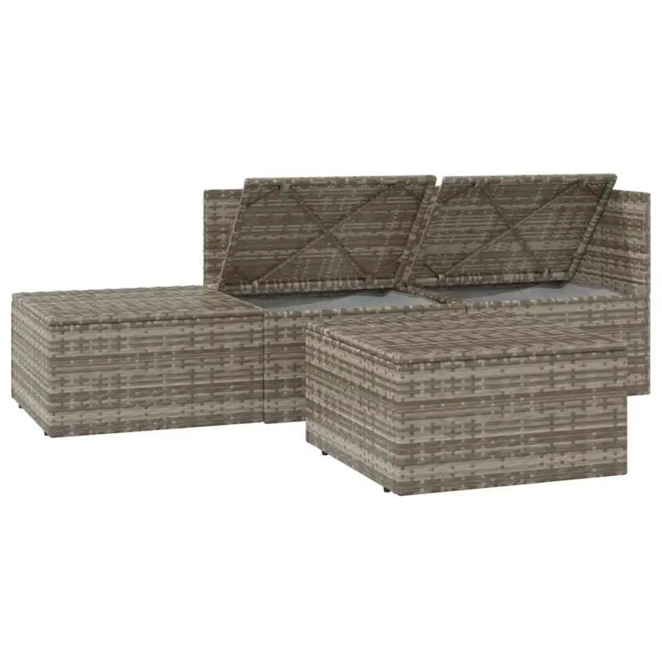 vidaXL - Loungeset - Grijs - Poly rattan