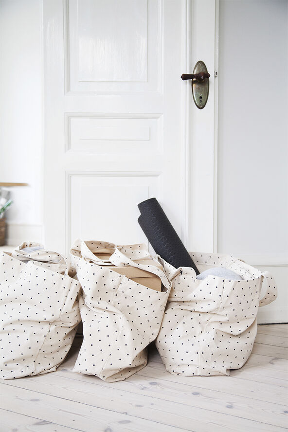 Moshi Moshi Mind big dot bag Ecru/black dots