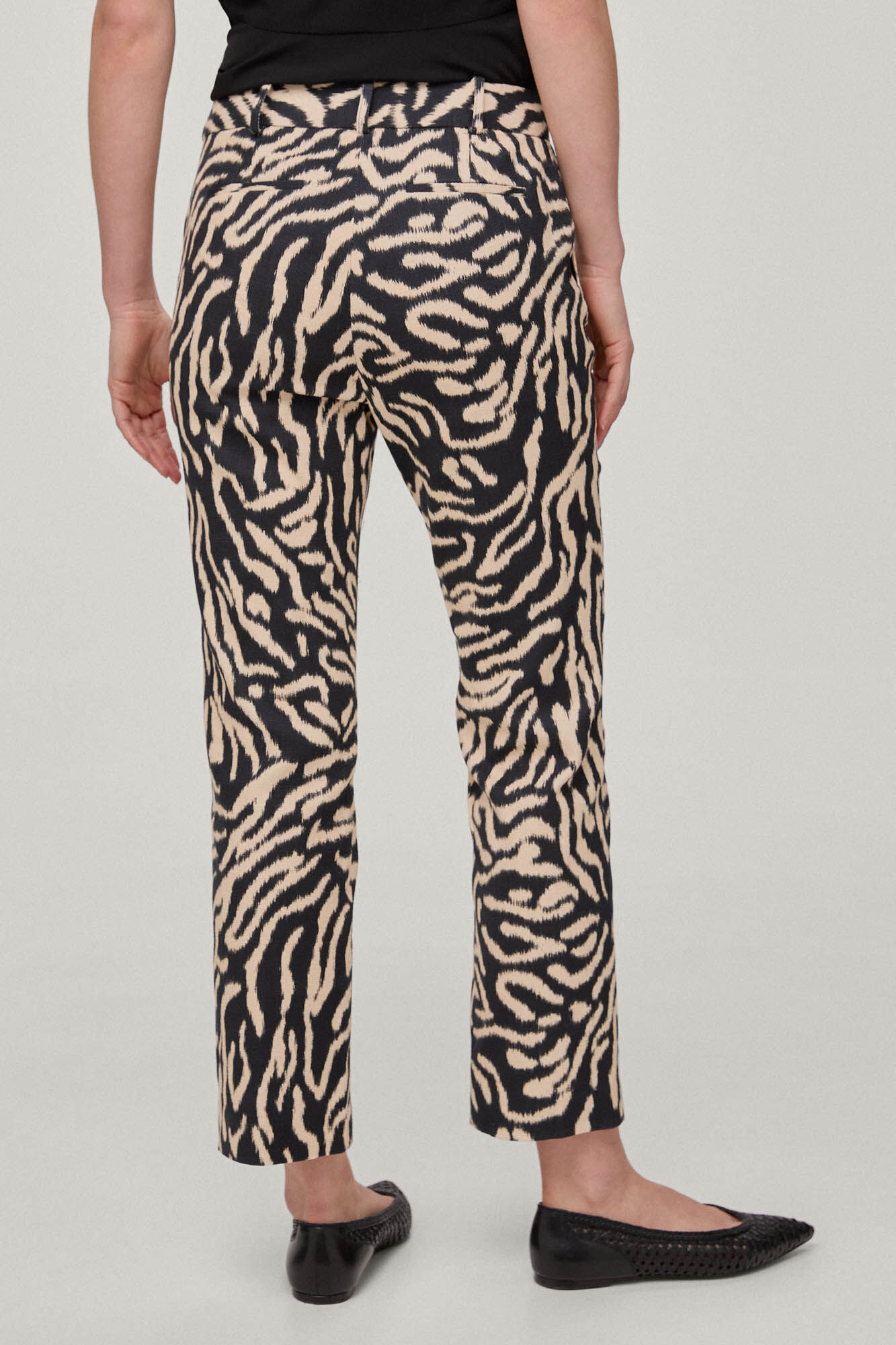 Calça reta estampada - Cinza