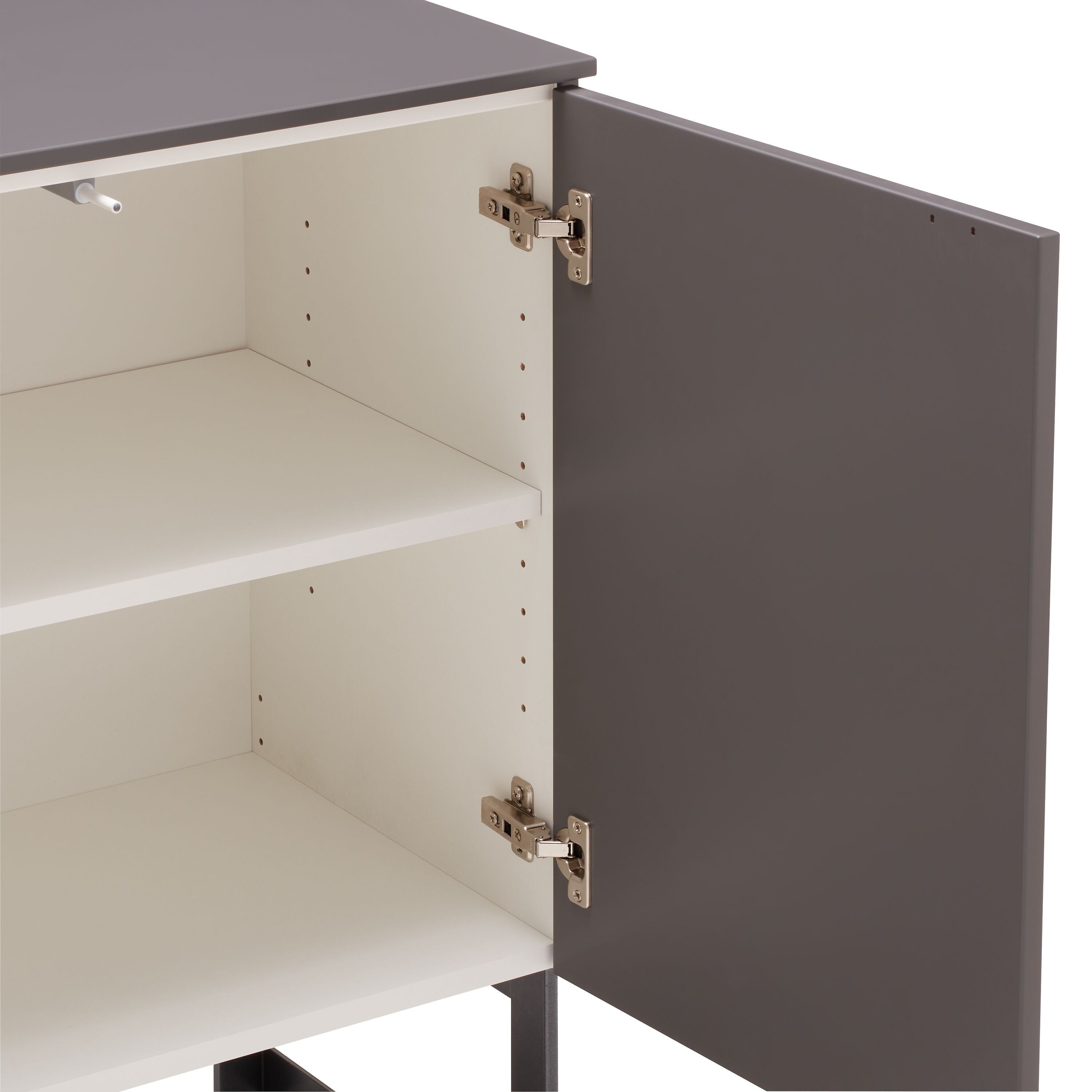 TILL Sideboard - Dunkelgrau / B: 140.0 cm x T: 41.0 cm x H: 83.8 cm