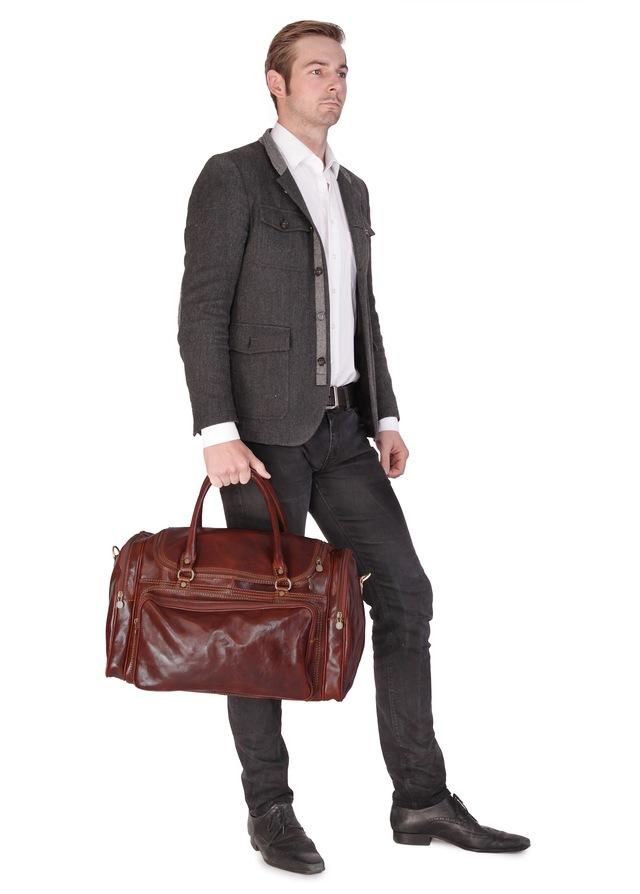 Piké Reisetasche echt Leder, Made in Italy