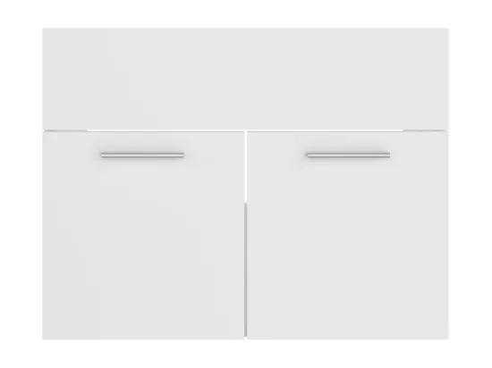 Armoire d'évier avec lavabo intégré Blanc Aggloméré