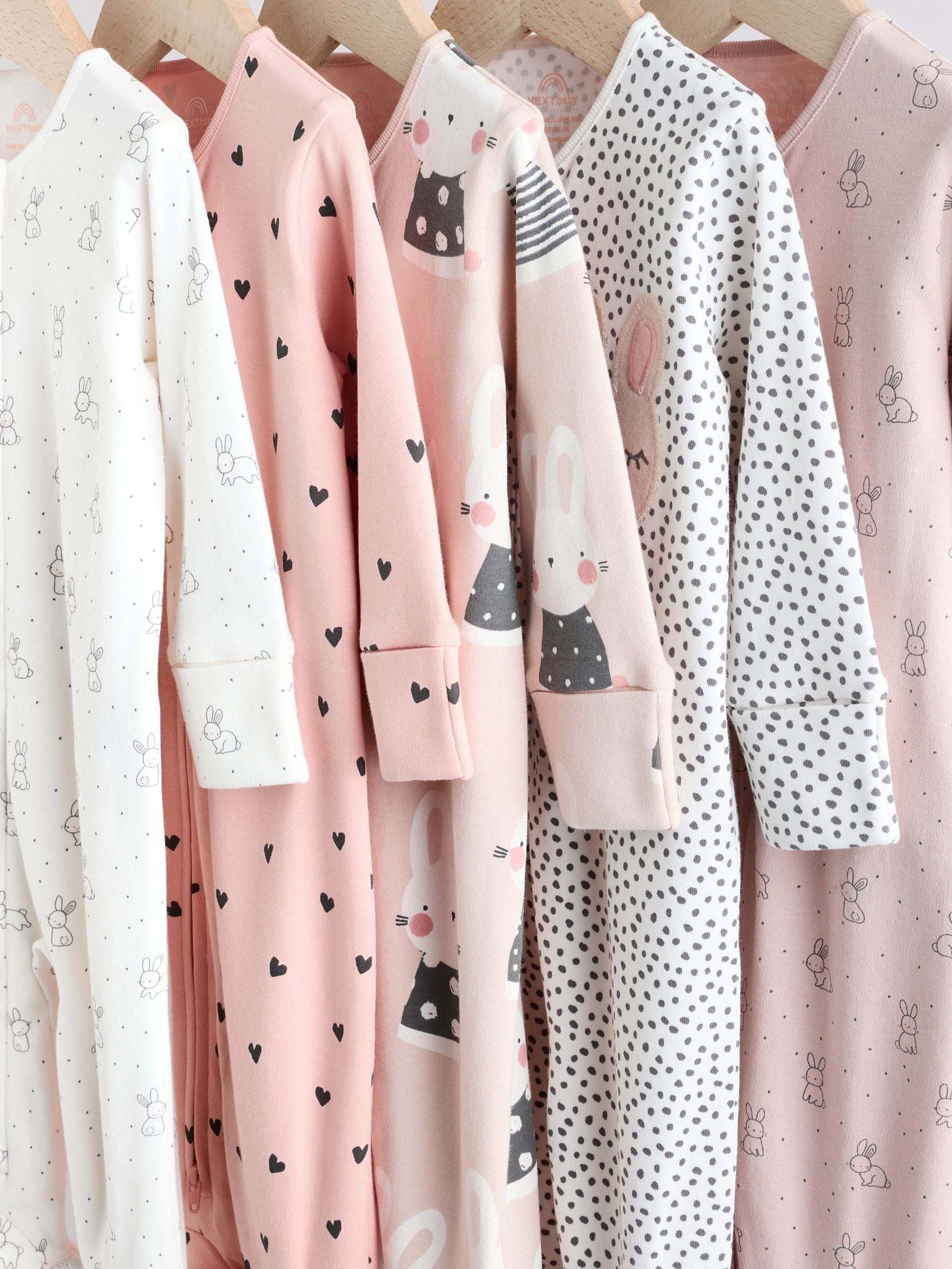 Bruin/crèmekleurig - 5 Pack Baby-pyjama's met tweewegrits (0mnd -2jr)