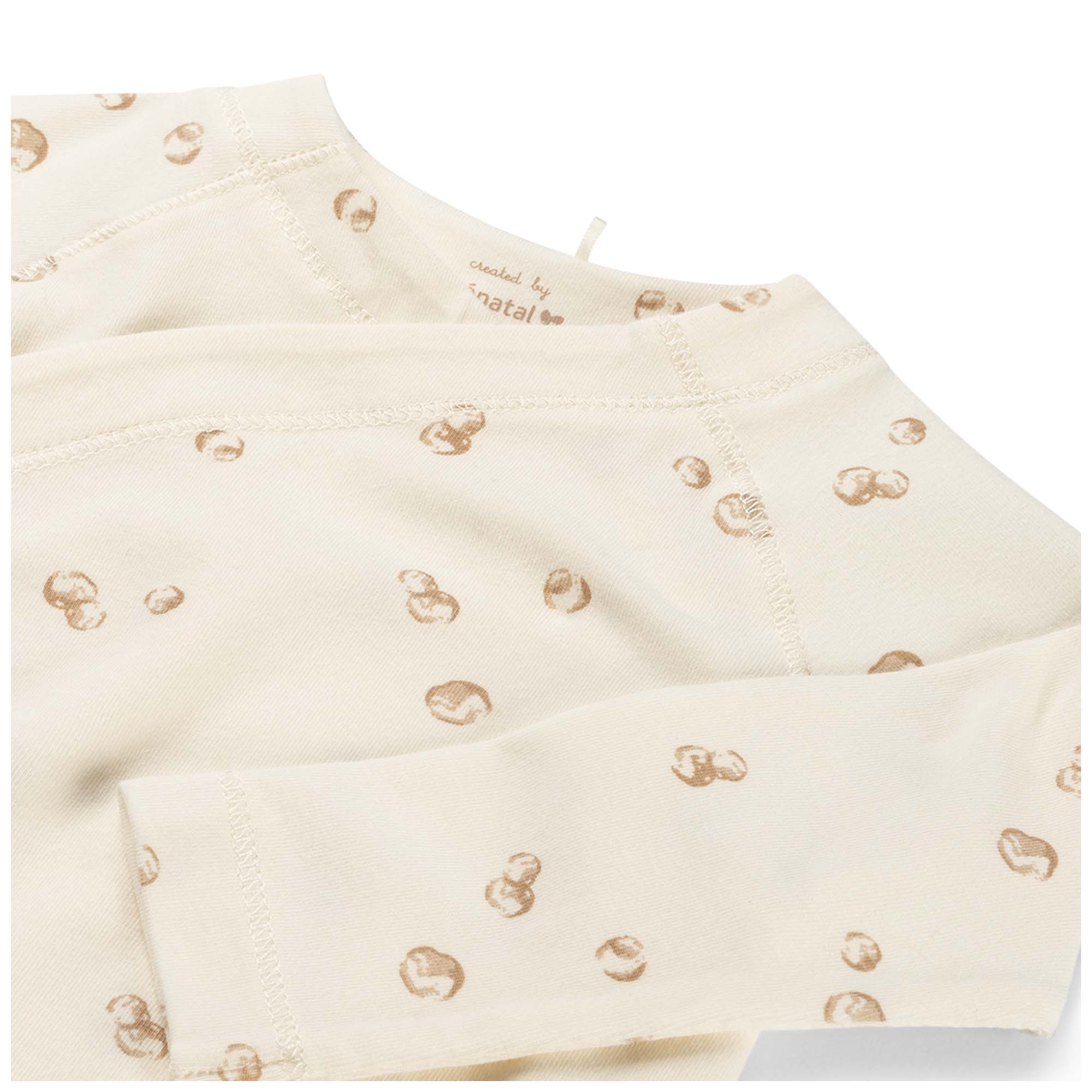 Prénatal newborn overslagshirt lange mouwen all over print beige