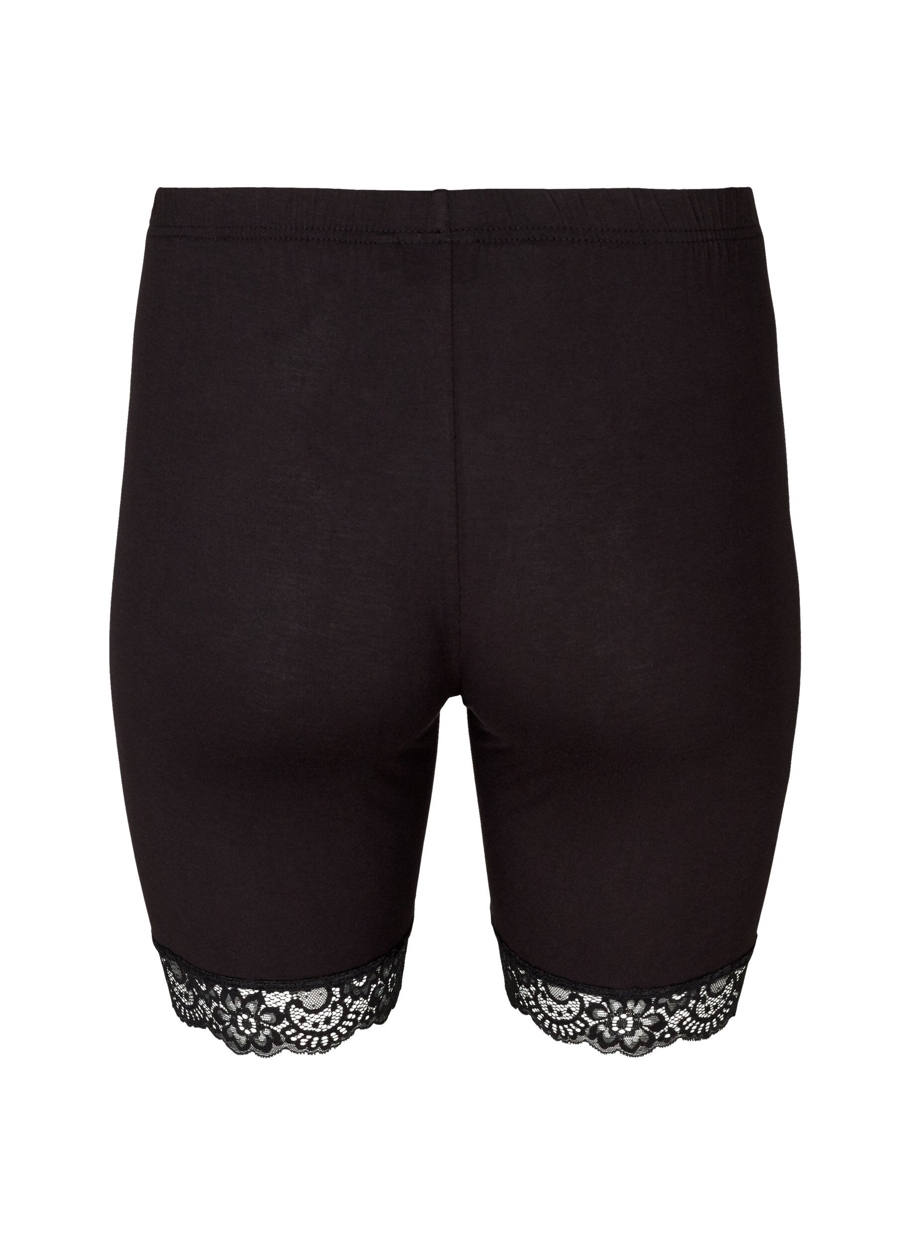 Cykelshorts med blondekant