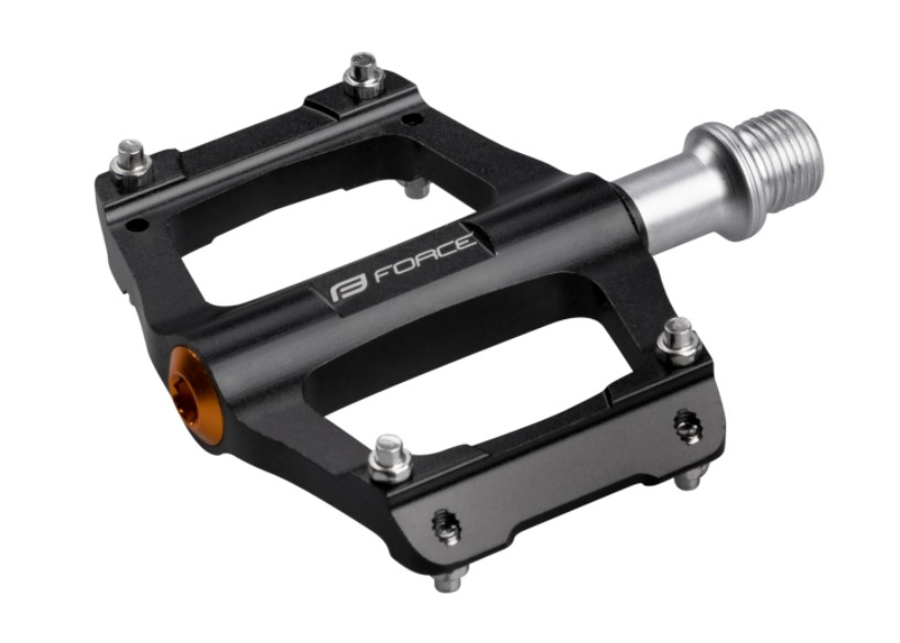 Force Grit Flats pedaler Alu lukkede lejer Sort