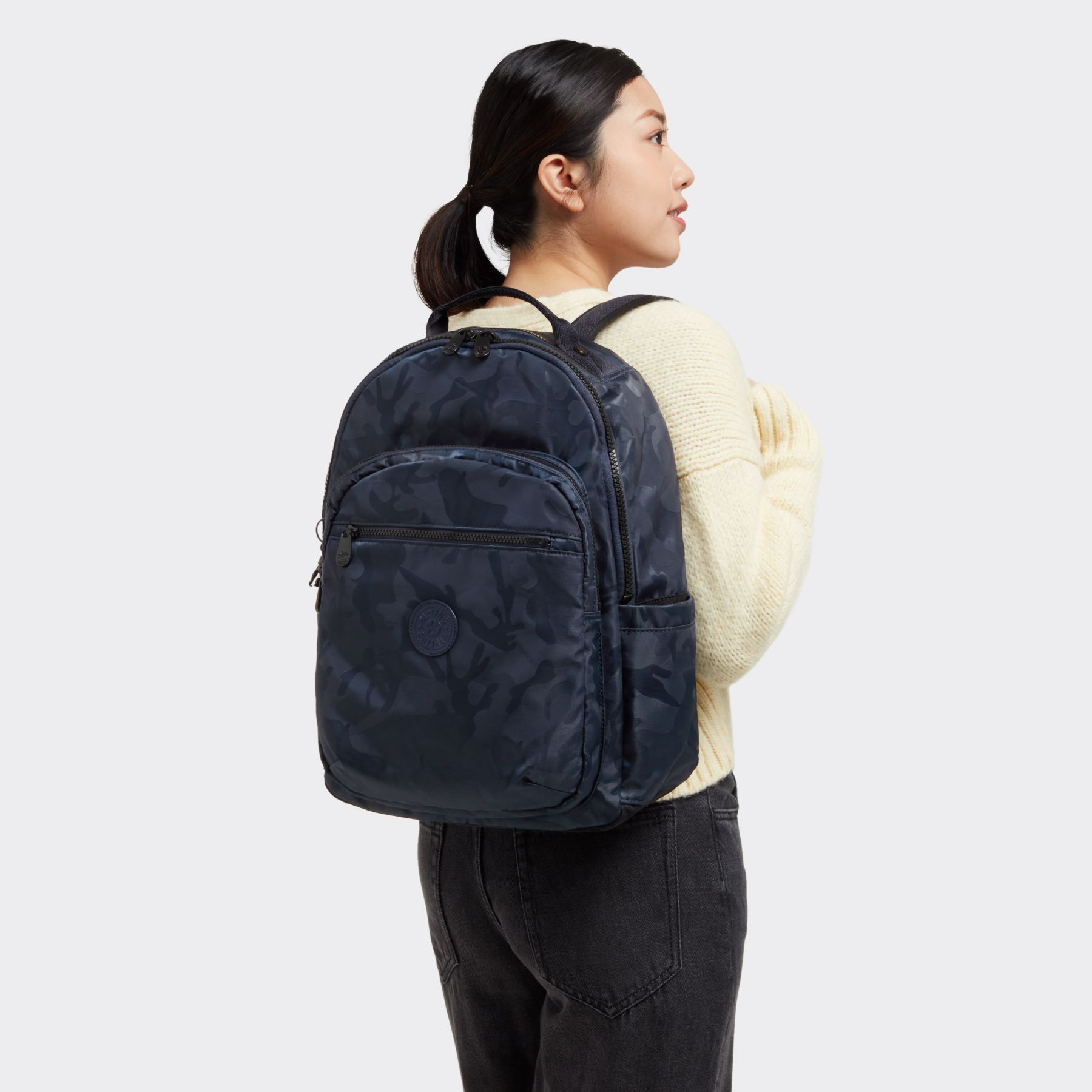 SEOUL Grand Sac à Dos Avec Protection Pour Ordinateur Portable - Satin Camouflage Blue