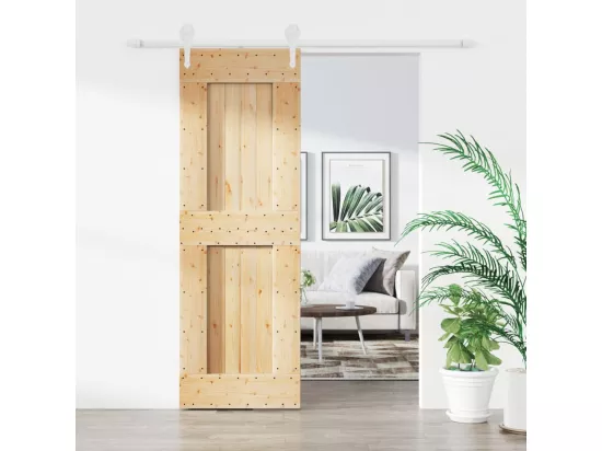 Porte coulissante et kit de quincaillerie 70x210 cm pin massif