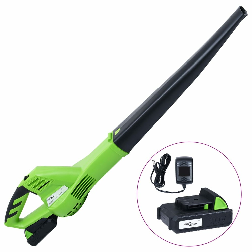 Souffleur à feuilles sans fil et bloc-piles 20v 1500 mah li-ion