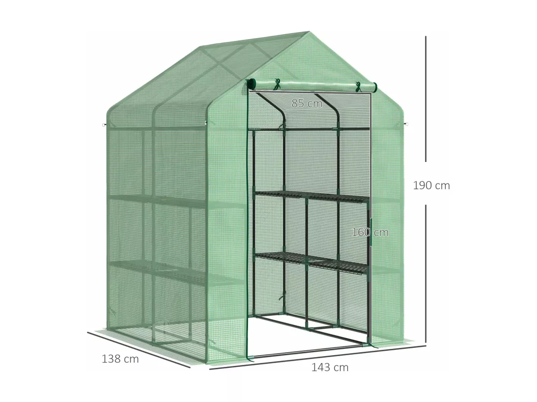 Le hangar à fleurs est en acier,d300cm×h100cm,vert