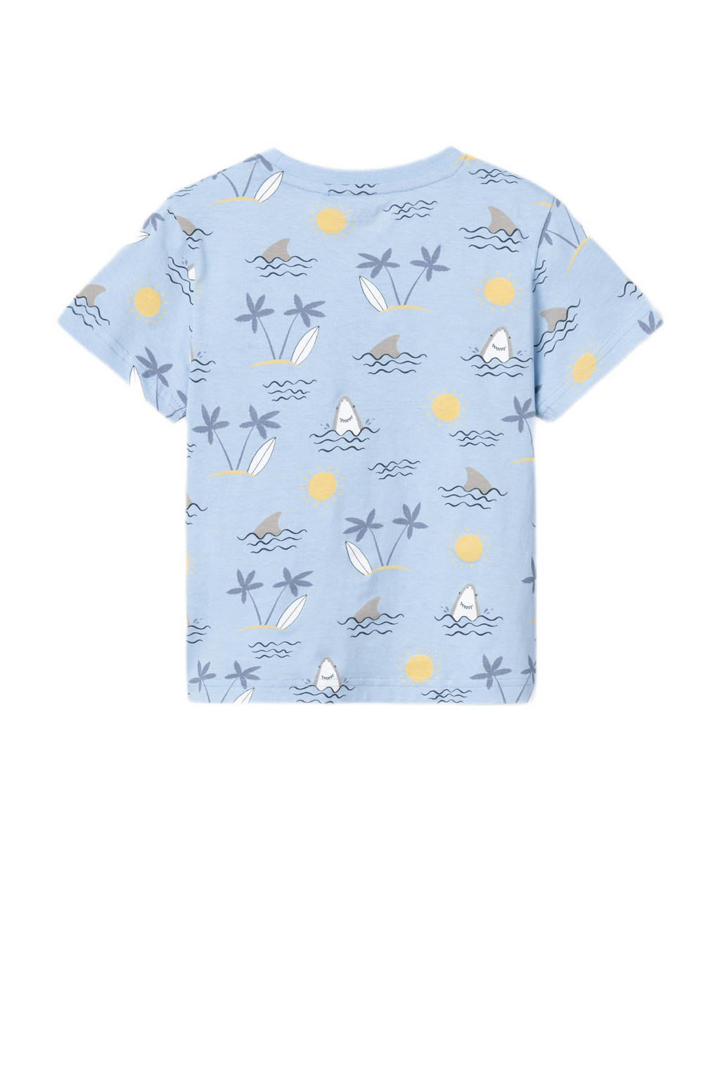 NAME IT T-shirt NMMVALTHER met all over print lichtblauw/geel/wit