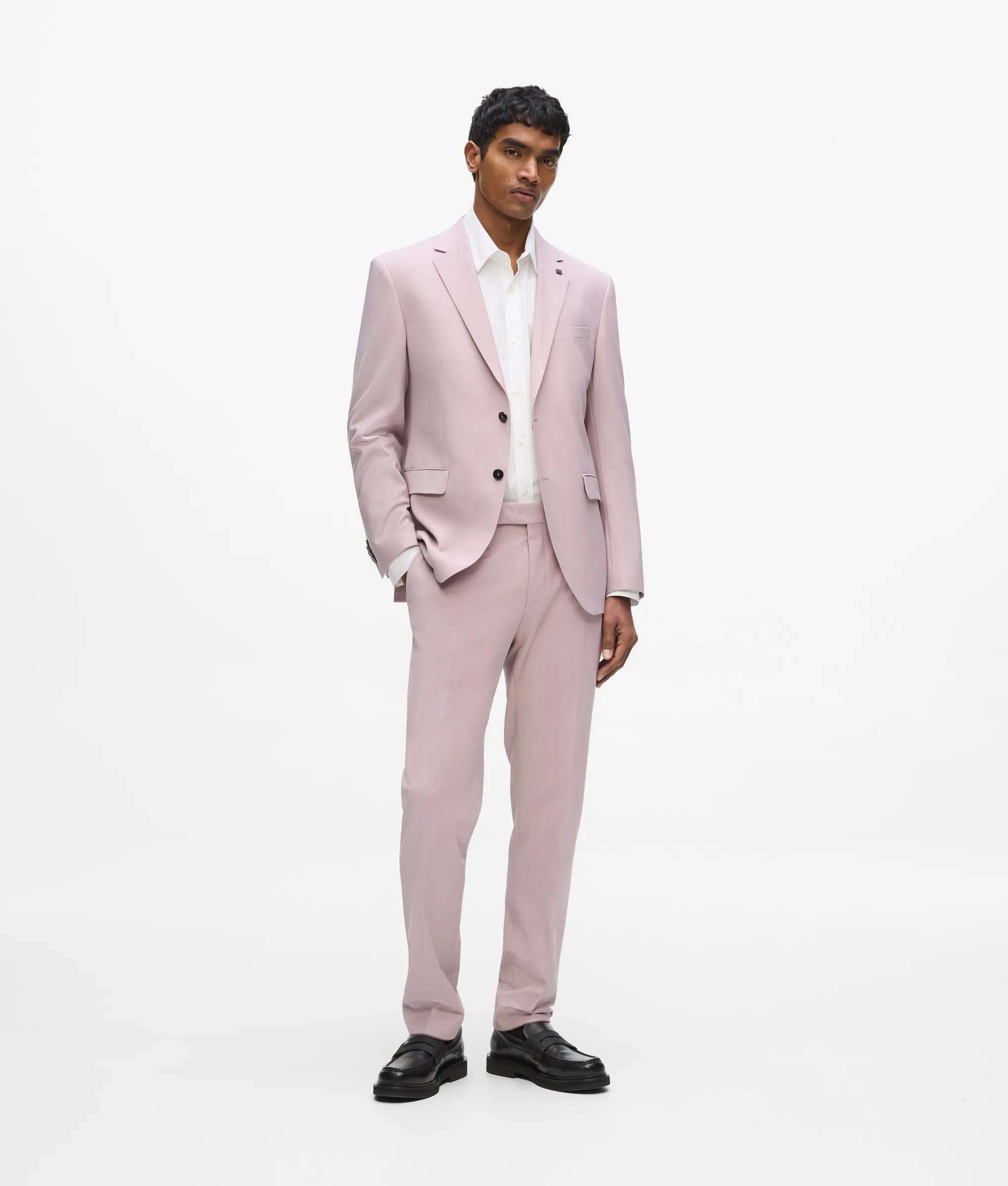 Slank-fit blazer met éénknoopsluiting