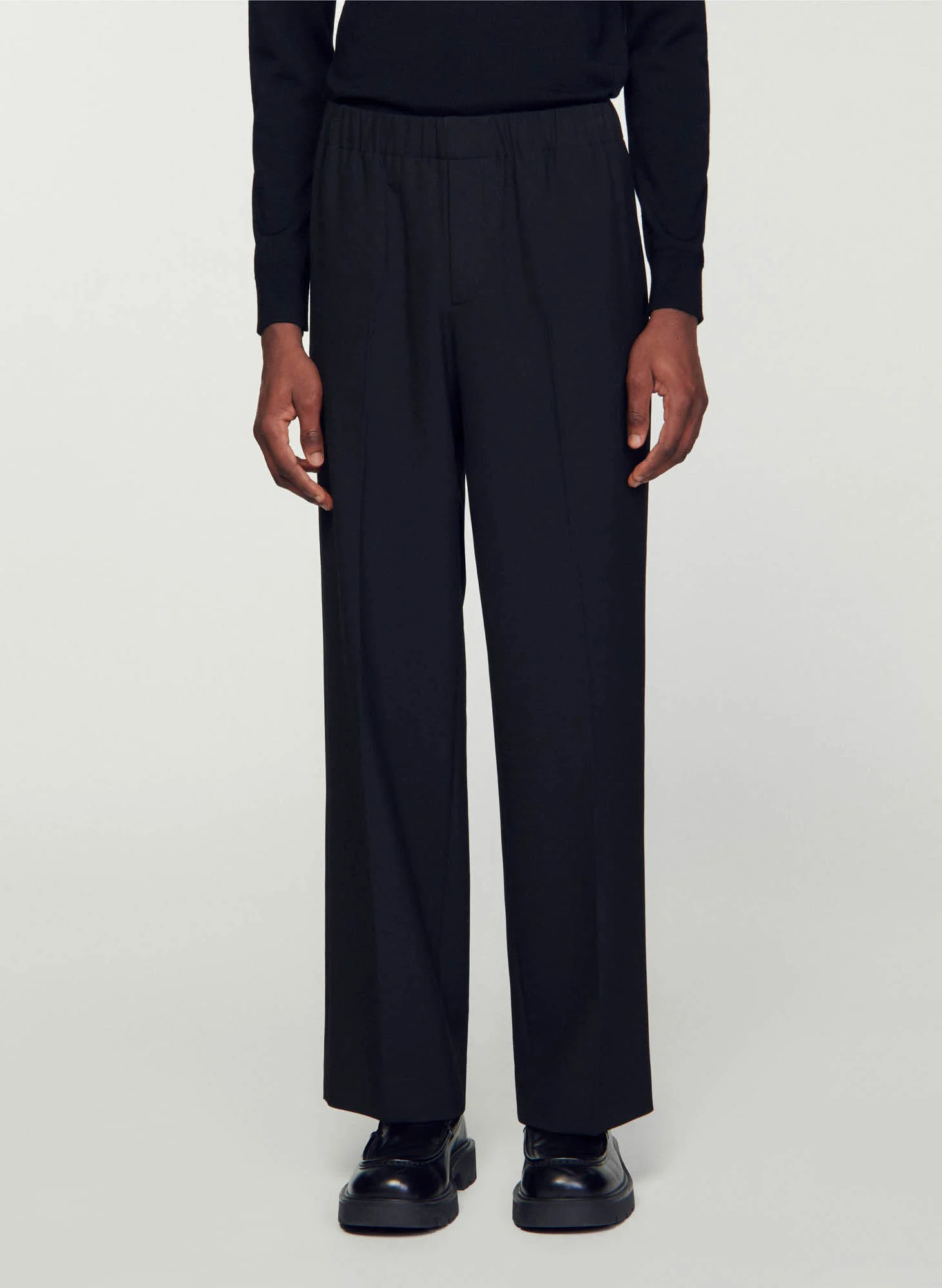 Pantalon large en jersey | Noir