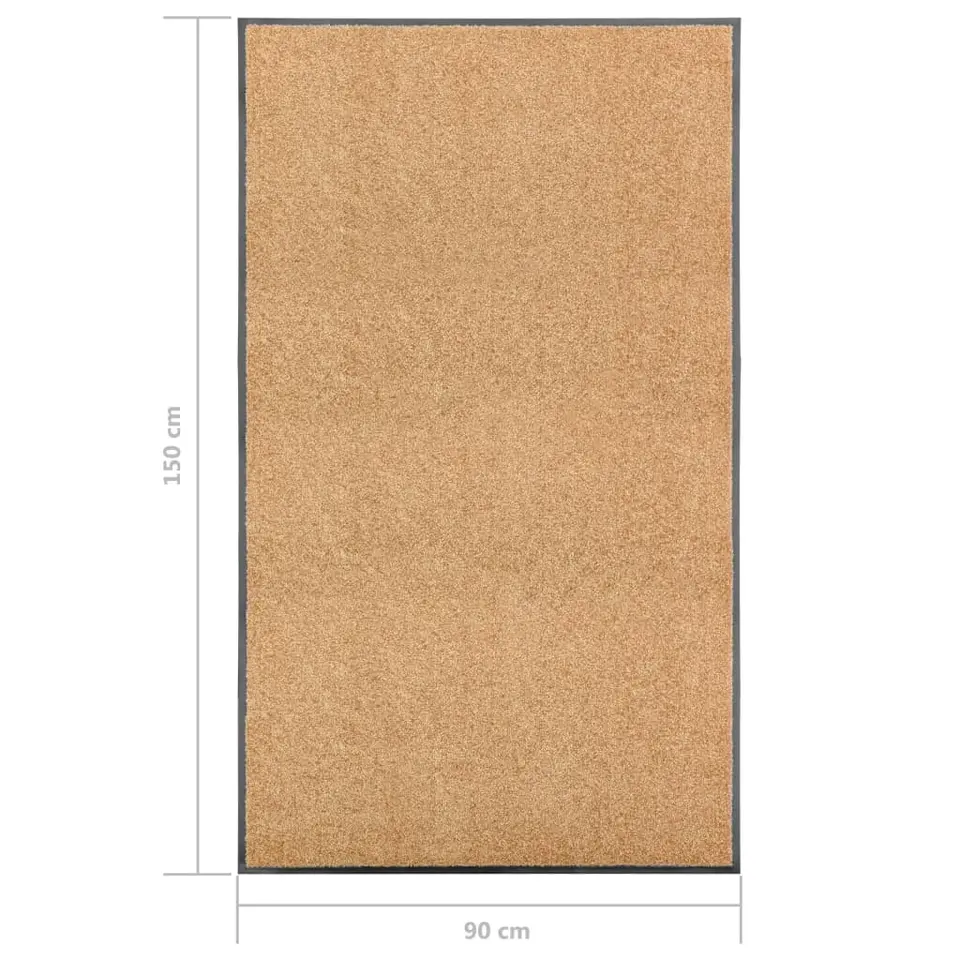 vidaXL - Mat - Crème - Stof - 90 x 150 cm