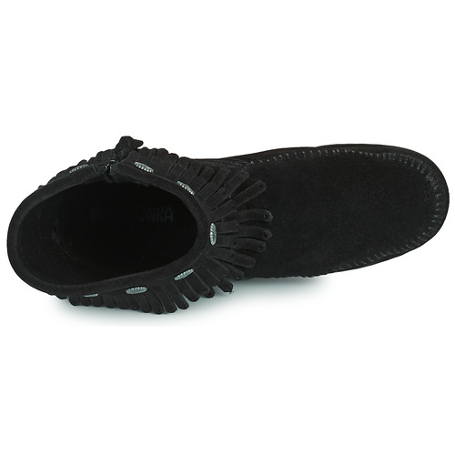 Minnetonka - DOUBLE FRINGE SIDE ZIP BOOT - Noir