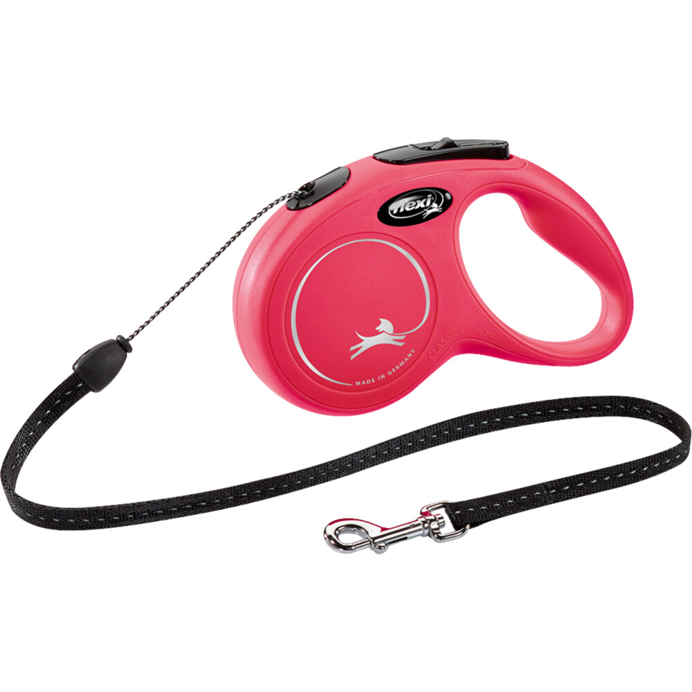 Flexi Rollijn Classic Koord 5 mtr tot 12 kg Rood