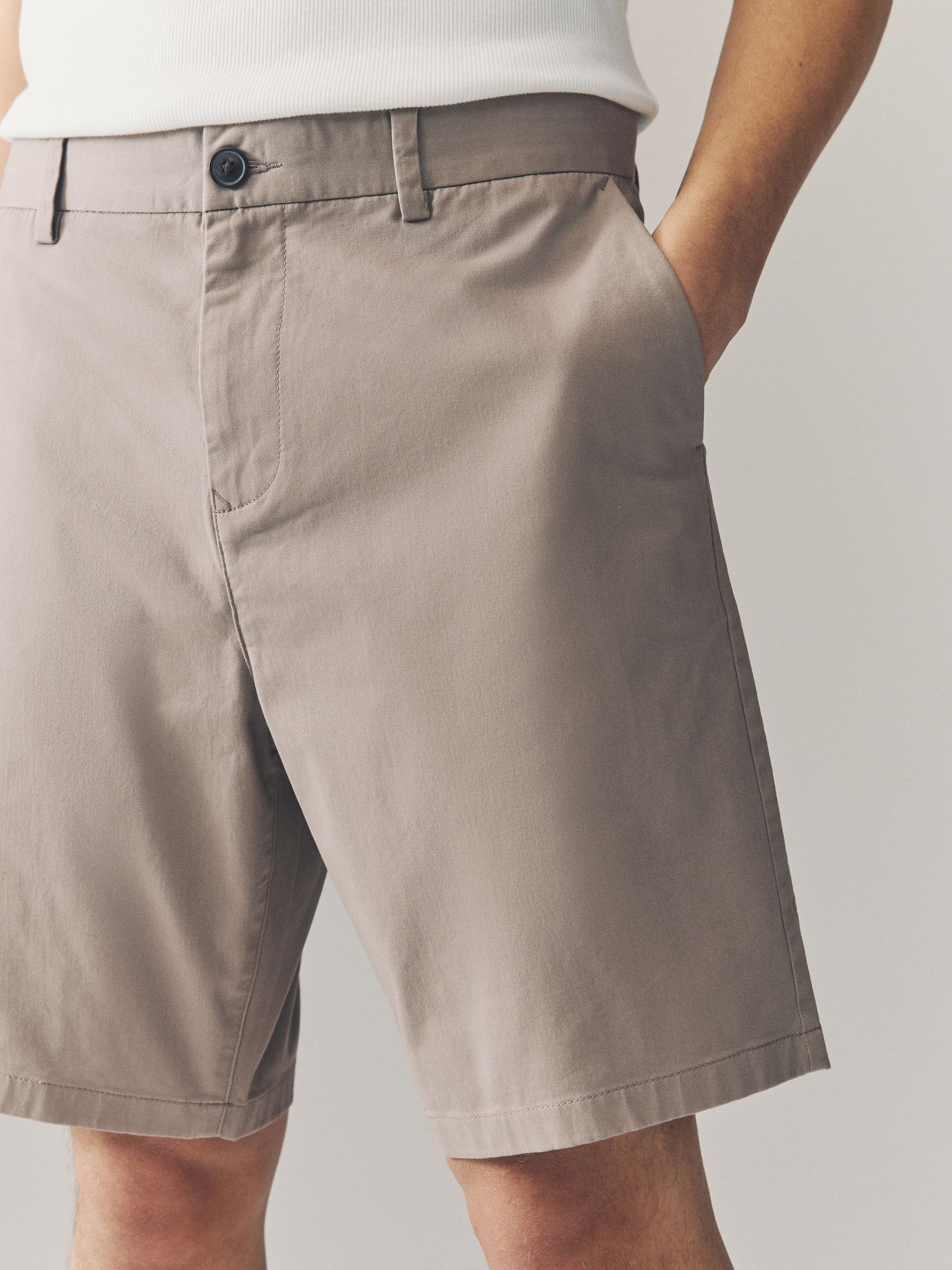 Neutraal - Slim Fit - Set van 3 chinoshorts met stretch