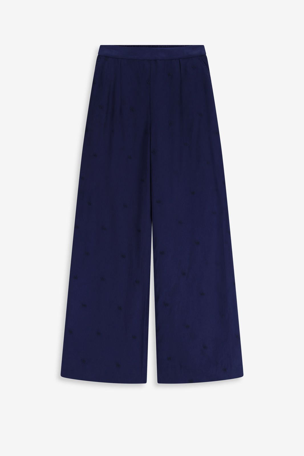 Donkerblauwe pantalon met embroidery