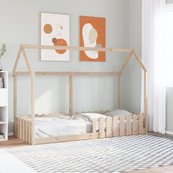 vidaXL Barnesengeramme hus 80x200 cm heltre furu