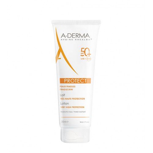 A-Derma Protect Leite solar SPF50  pele frágil ao sol 250ml