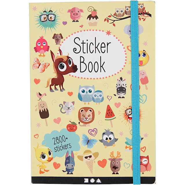 Bok med stickers, str. 11,5x17 cm, 1 stk.